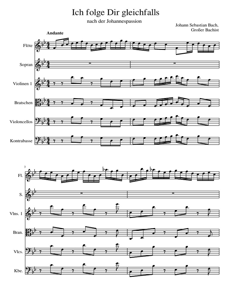 Ich folge dir gleichfalls: Bach | PDF | Christian Music | Choral ...