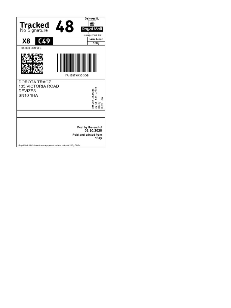 Ebay Label 25-13594-16074 | PDF