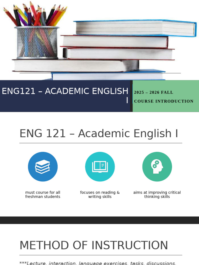 ENG 121 - Course - Introduction Fall Term | PDF