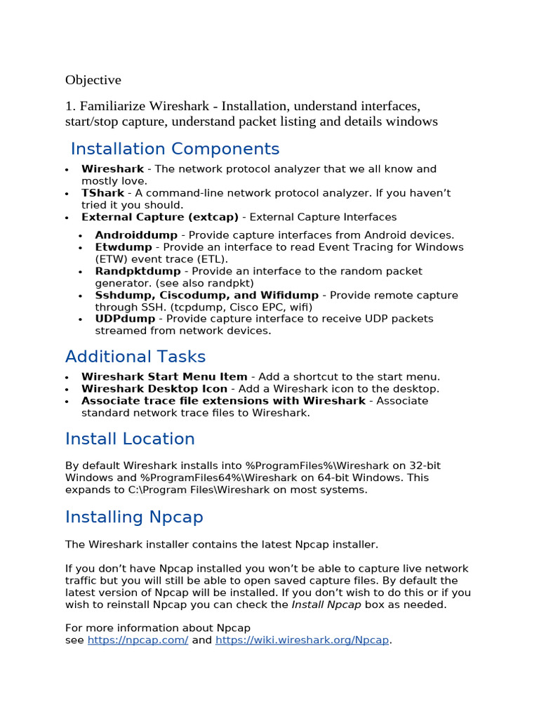 Wireshark Installation and Usage Guide | PDF | Internet Protocols ...