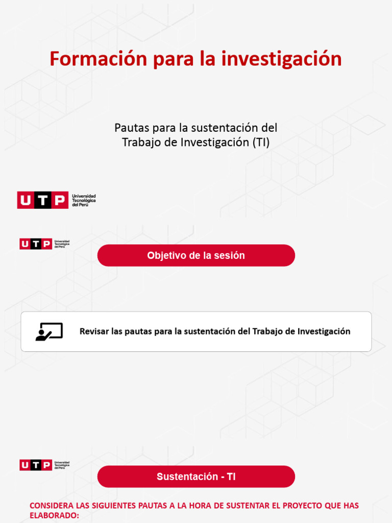 Pautas para Sustentación de TI | PDF
