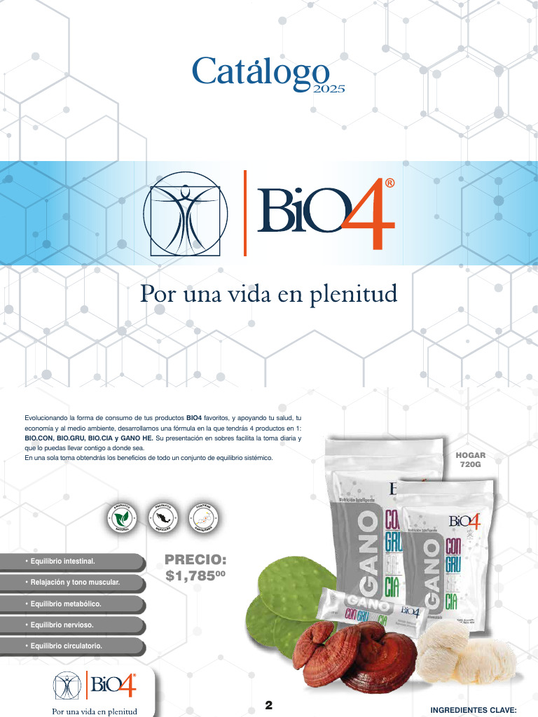 Catálogo de Productos BIO4 2025 | PDF | Sistema inmune | Antioxidante
