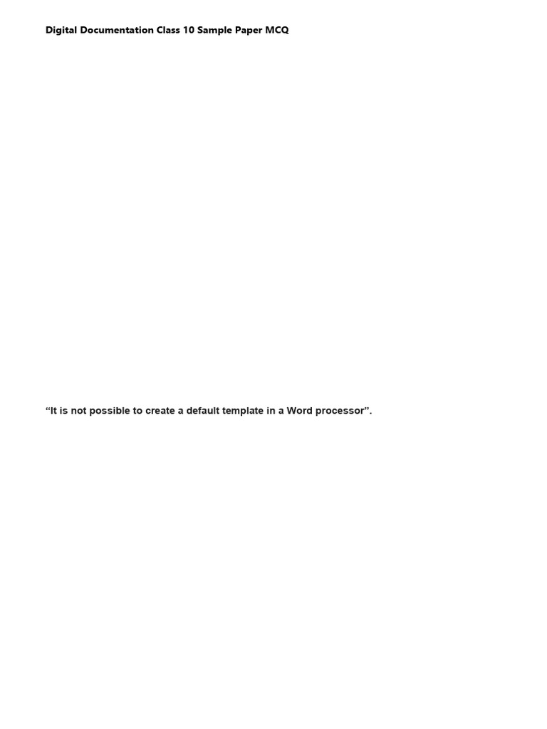 Class 10 Digital Documentation MCQs | PDF | Page Layout | Paragraph