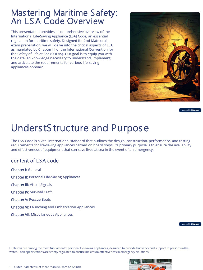 LSA Code Essentials for Maritime Safety | PDF