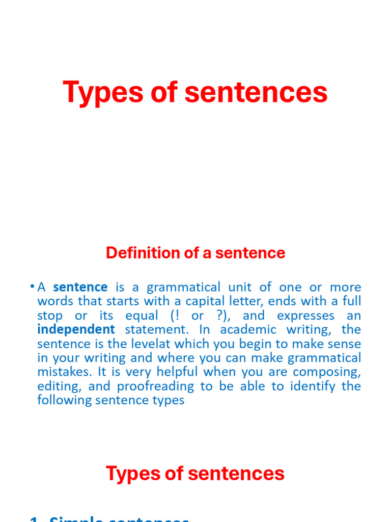 Understanding Sentence Types Explained | PDF | Sentence (Linguistics ...