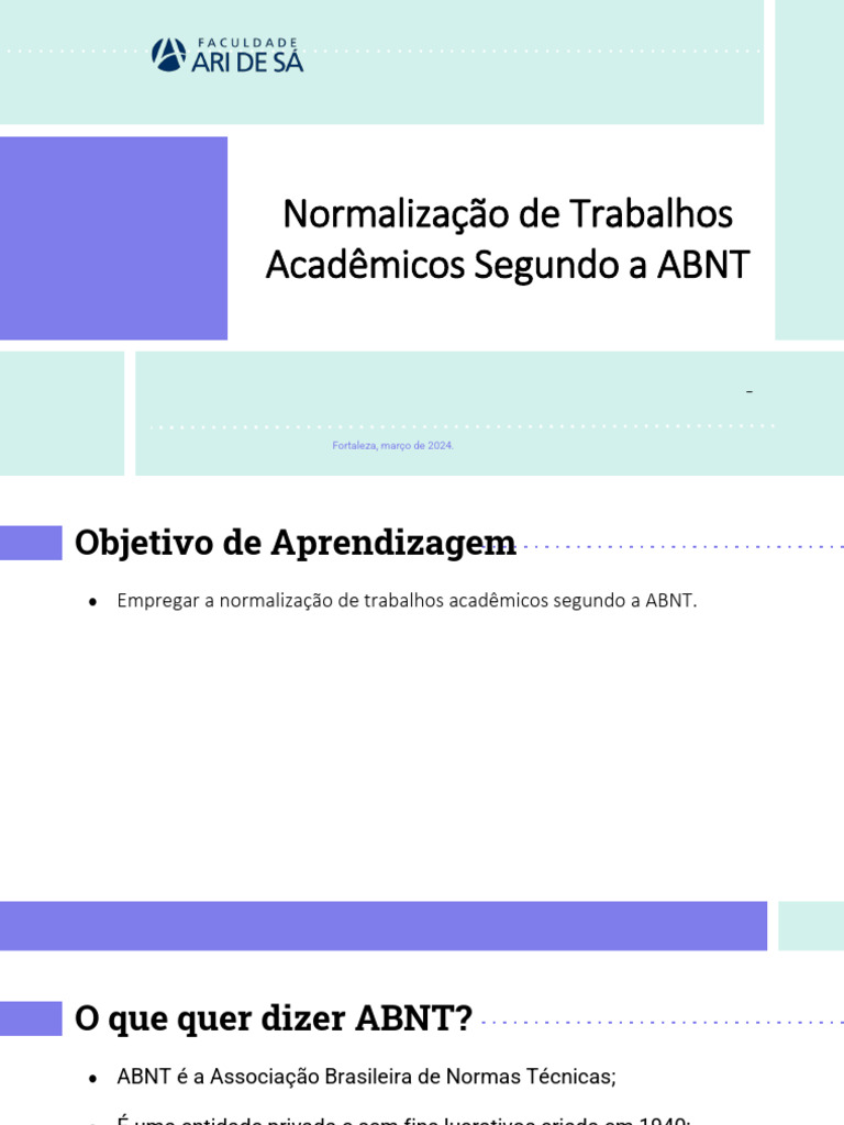 Normas ABNT para Trabalhos Acadêmicos | PDF | Citação | Caixa alta e ...