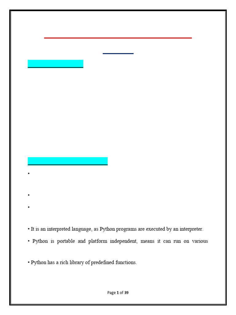 Introduction to Python Programming | PDF | Data Type | Boolean Data Type