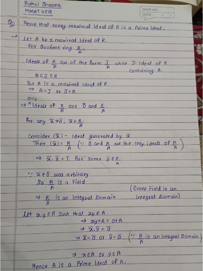 Algebra Assignment | PDF
