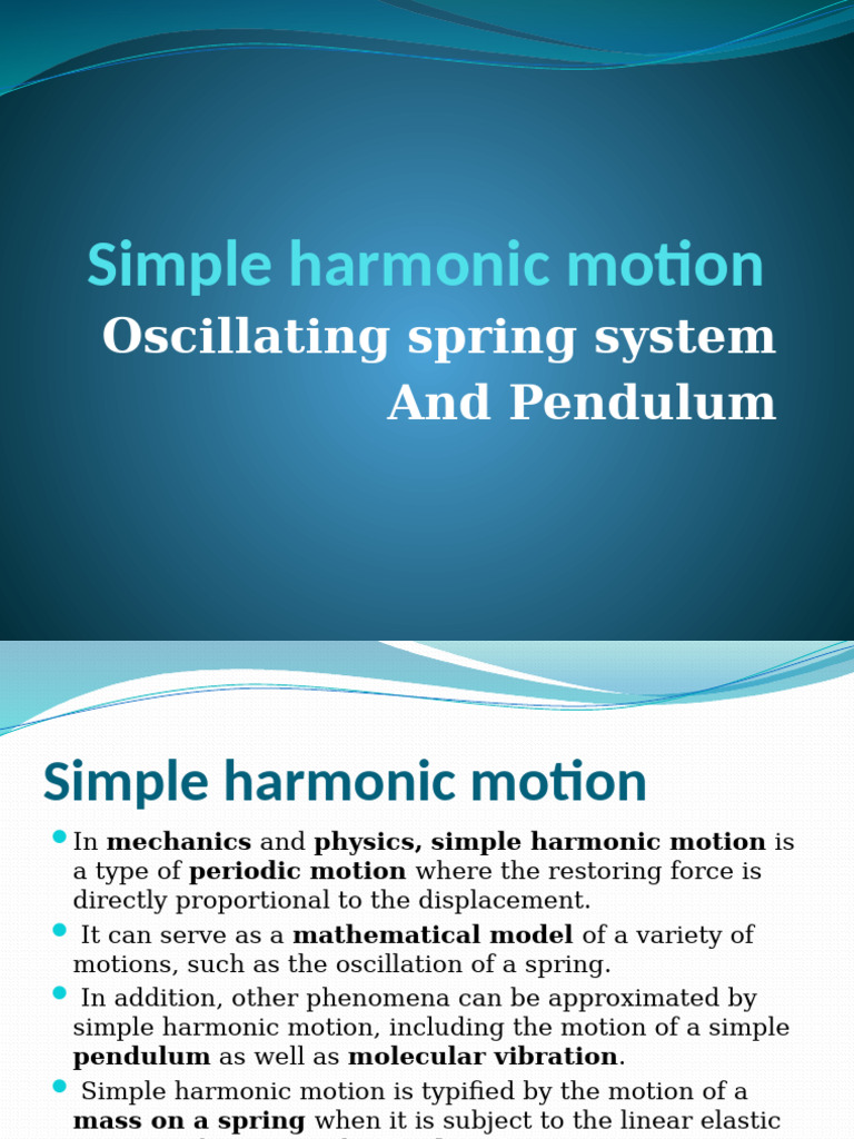 Understanding Simple Harmonic Motion | PDF | Oscillation | Physics