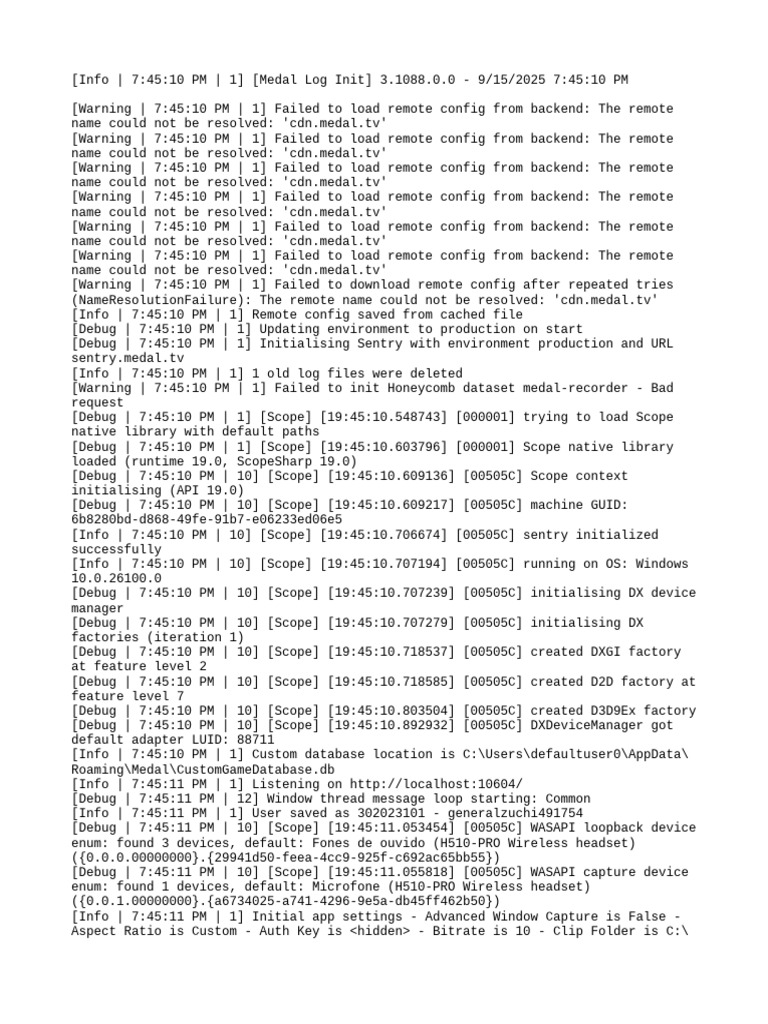 Medal App Initialization Log | PDF | File System | Graphics Processing Unit