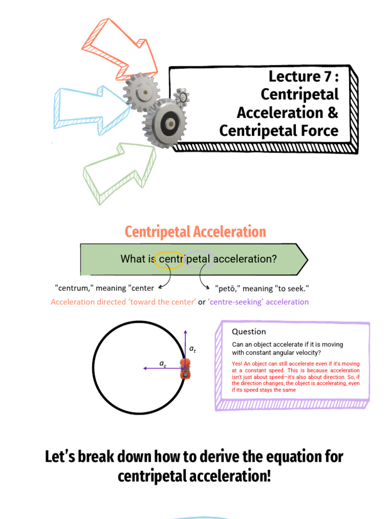 Centripetal Acceleration Explained | PDF | Acceleration | Force