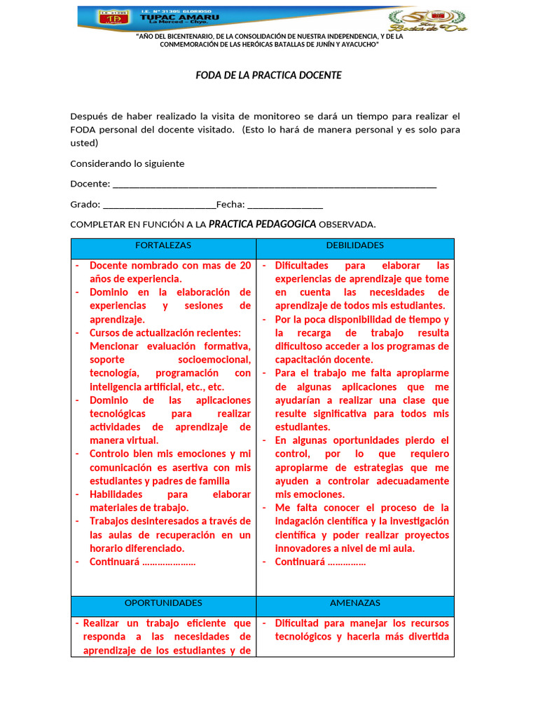 Foda Profesor e Institucional de La Practica Docente | PDF | Maestros ...