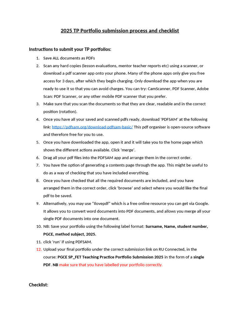 2025 TP Portfolio Submission Guide | PDF | Image Scanner | Computing