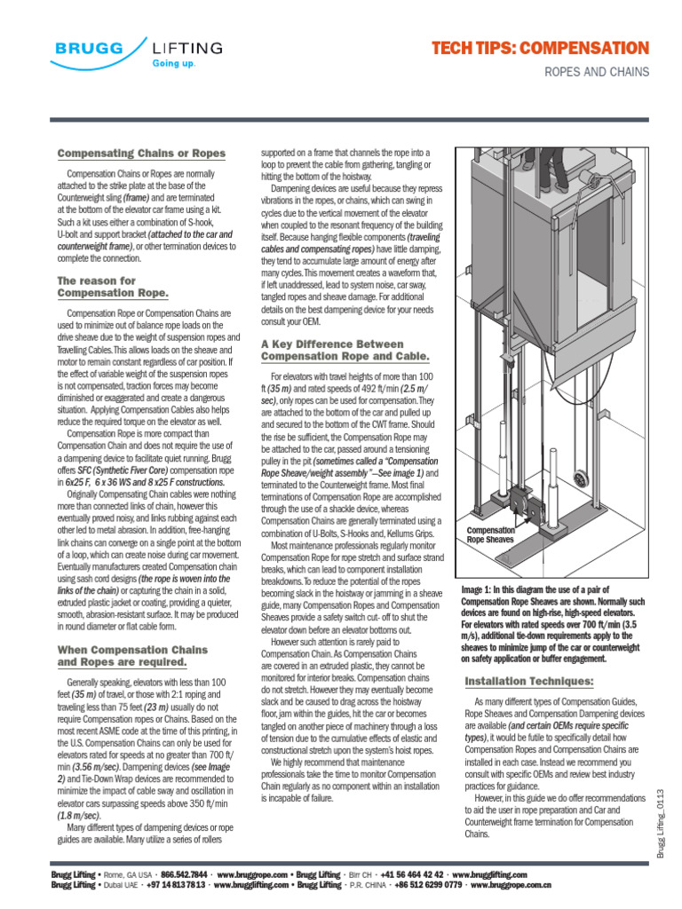 Compensation Ropes and Chains Overview | PDF | Elevator | Rope