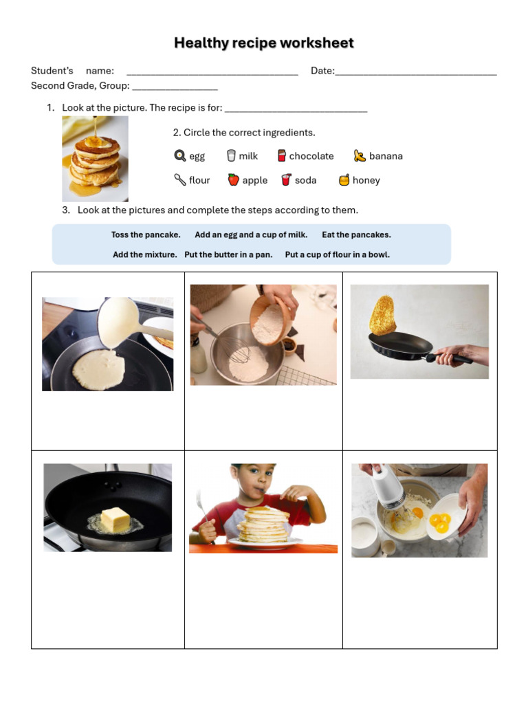Healthy Recipe Worksheet | PDF