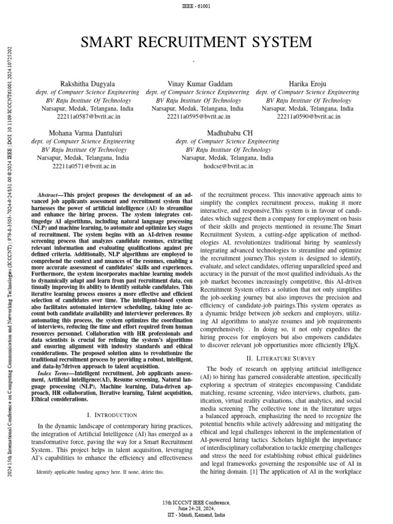 AI-Driven Smart Recruitment System | PDF | Artificial Intelligence ...