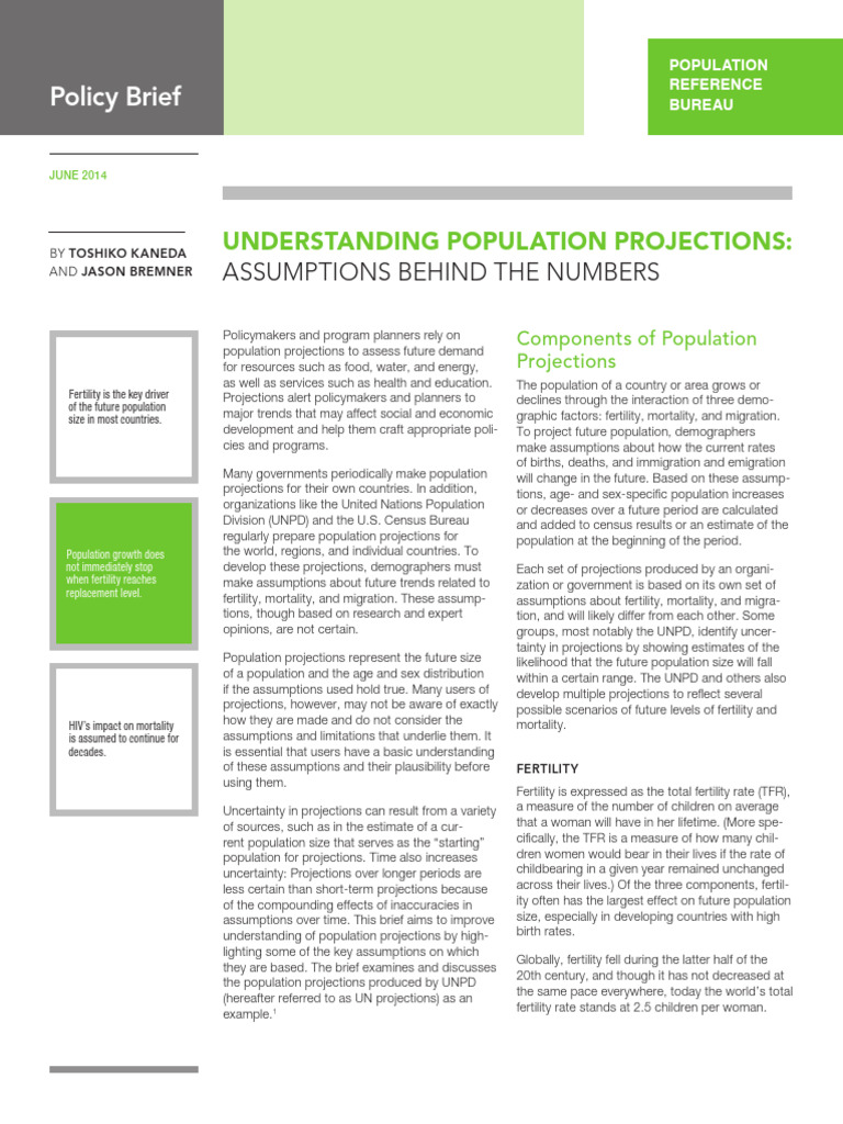 Understanding Population Projections | PDF | Total Fertility Rate ...