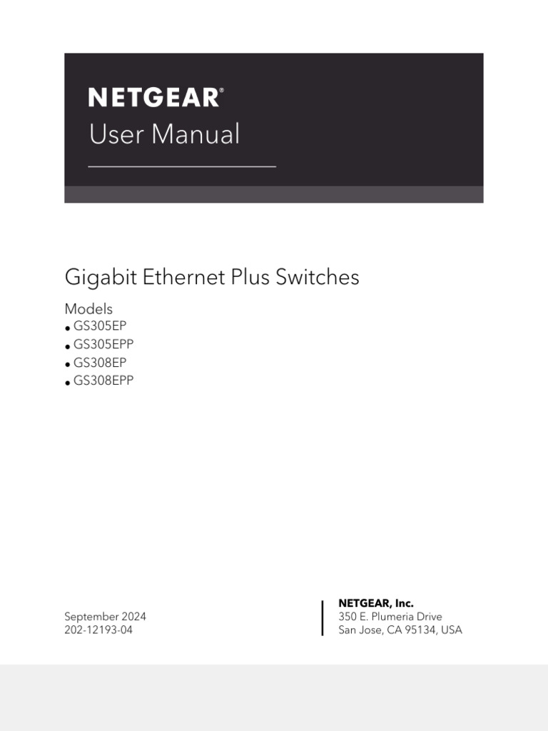 NETGEAR Gigabit Ethernet Switch Manual | PDF | Network Switch ...