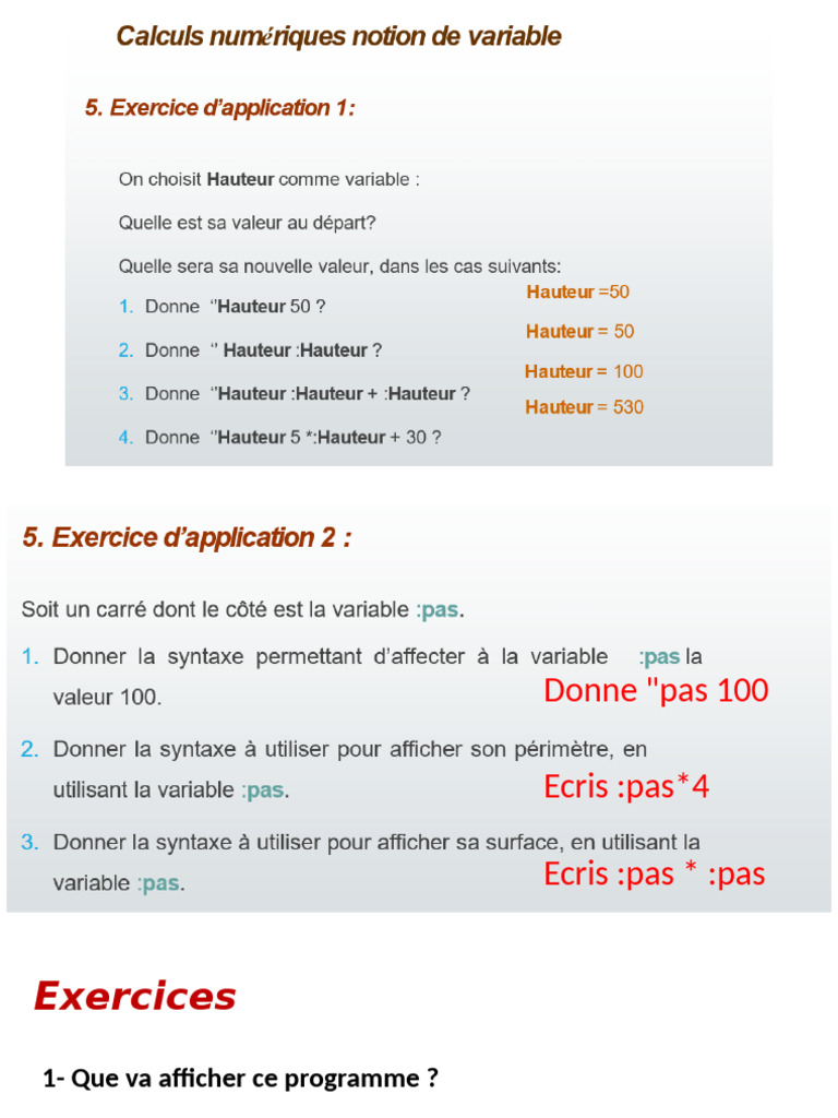 Exercices de programmation en ligne | PDF