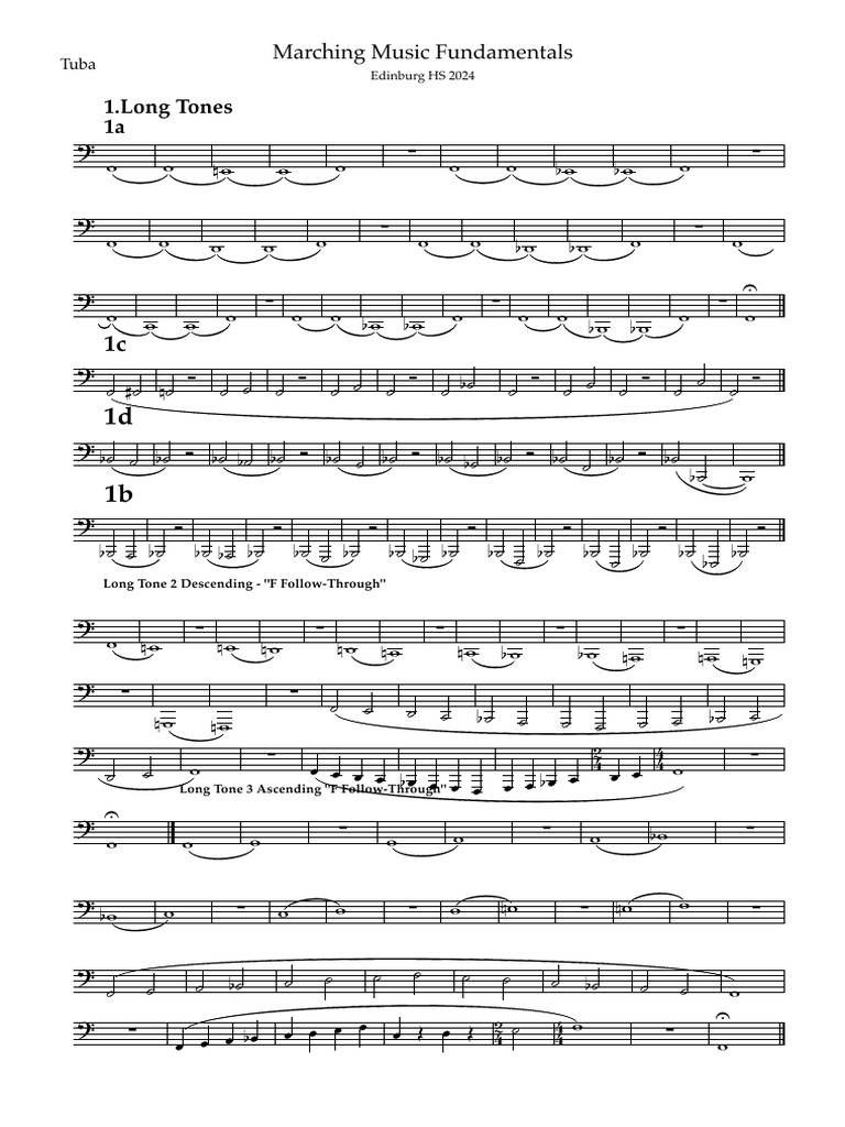 Marching Fundamentals 24 - Tuba | PDF