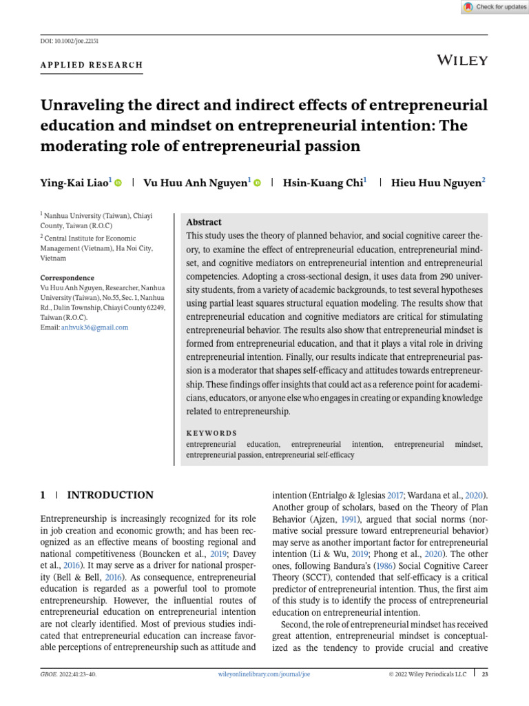 Glob Bus Org Exc - 2022 - Liao - Unraveling The Direct and Indirect ...