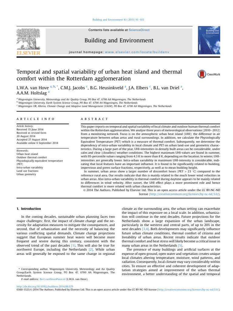 Temporal and Spatial Variability of Urban Heat Island and Thermal ...