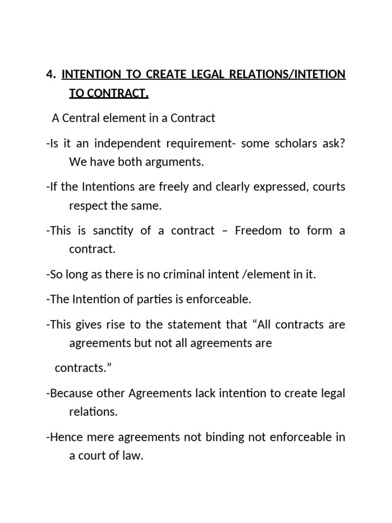Legal Intent in Contracts Explained | PDF | Common Law | Private Law