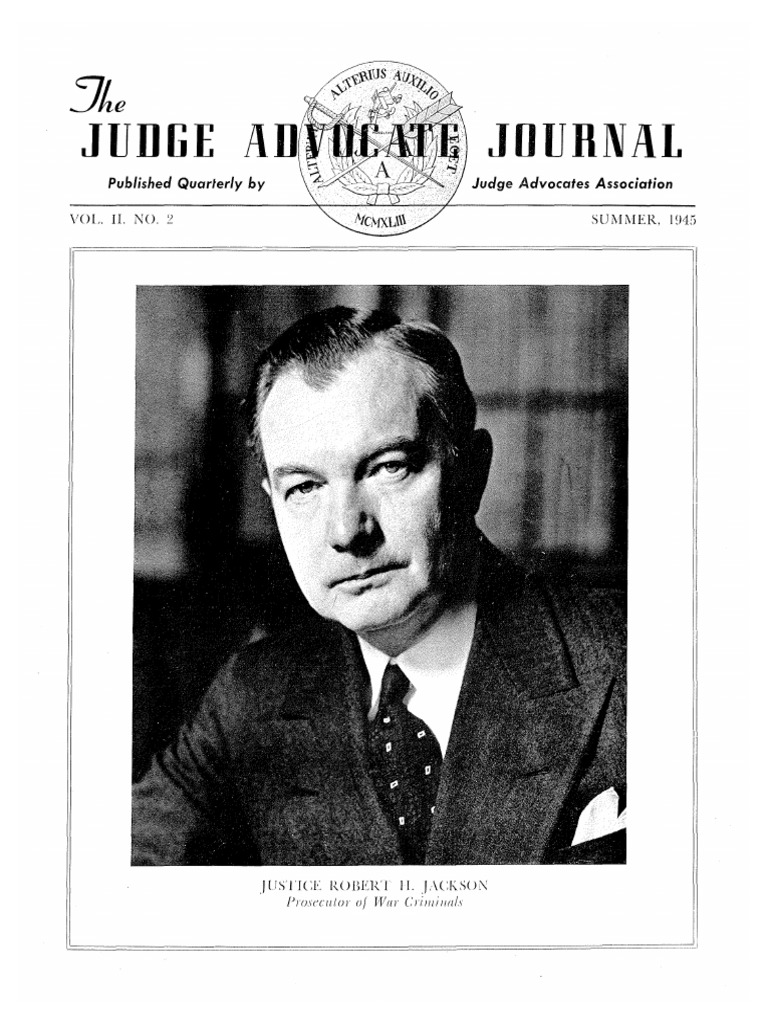 The Judge Advocate Journal 1945 | PDF | United States Army