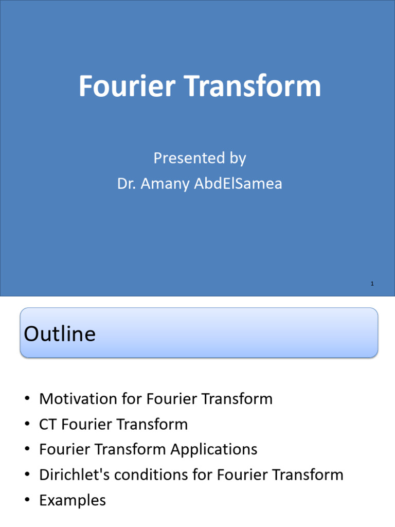 Lect7 Fourier Transform | PDF | Radar | Digital Signal Processing