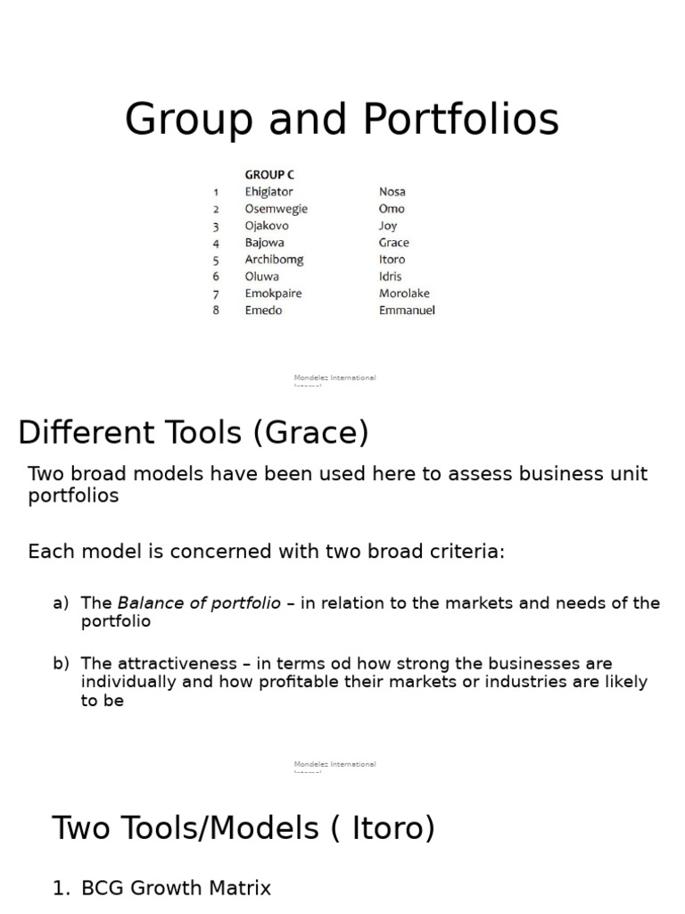 Group and Portfolios 912 GROUP | PDF