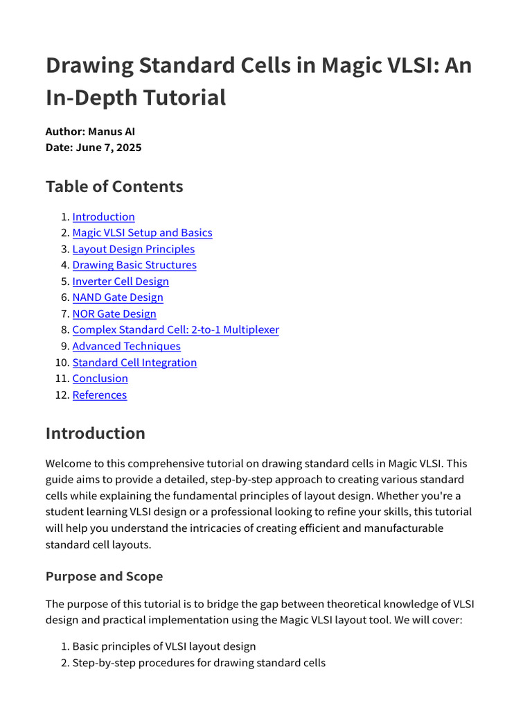 Magic VLSI Standard Cell Tutorial | PDF | Logic Gate | Cmos