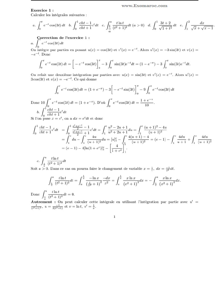 IntÃ©grales Simplese | PDF