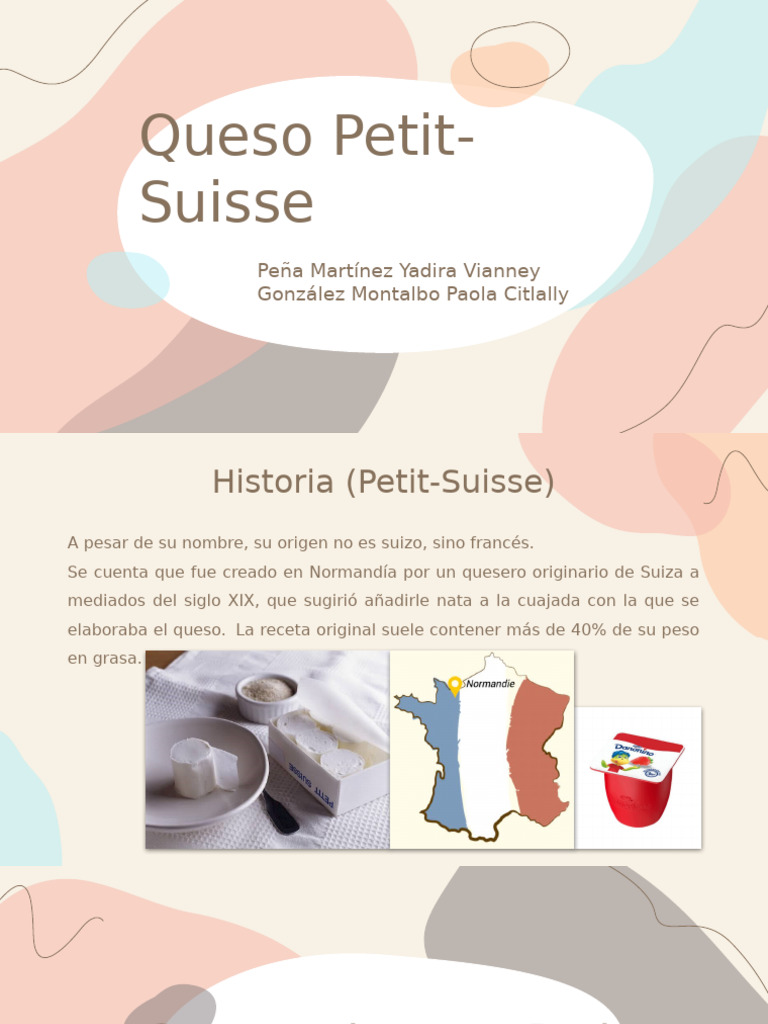 Queso Petit-Suisse: Origen y Proceso | PDF | Queso | Leche