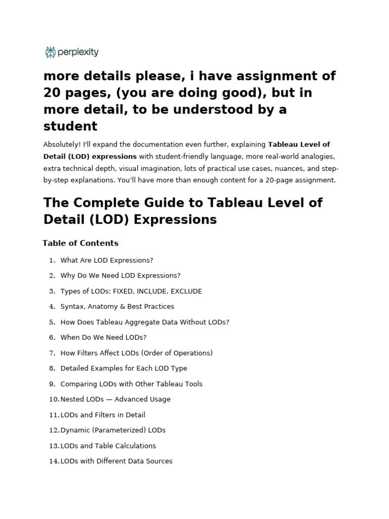 Comprehensive Guide to Tableau LODs | PDF | Data | Computing