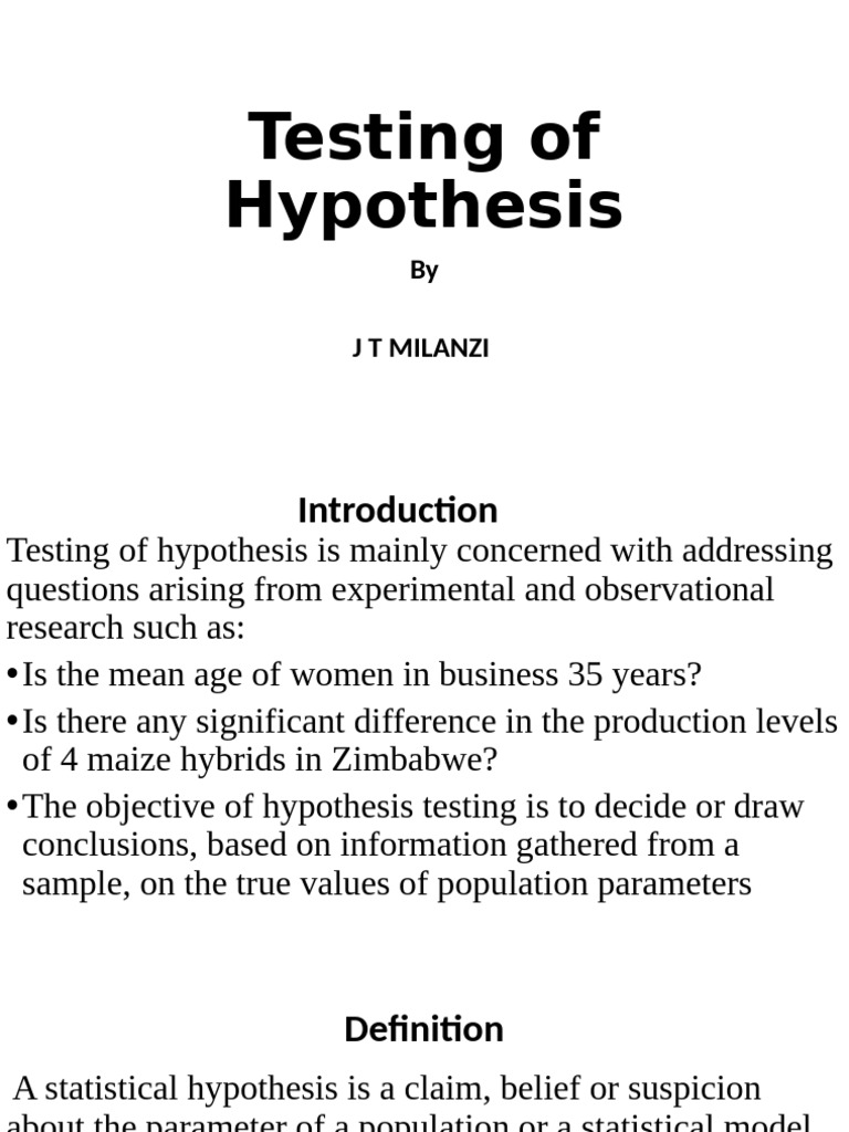 Hypothesis Testing Explained: Types & Errors | PDF | Statistical ...