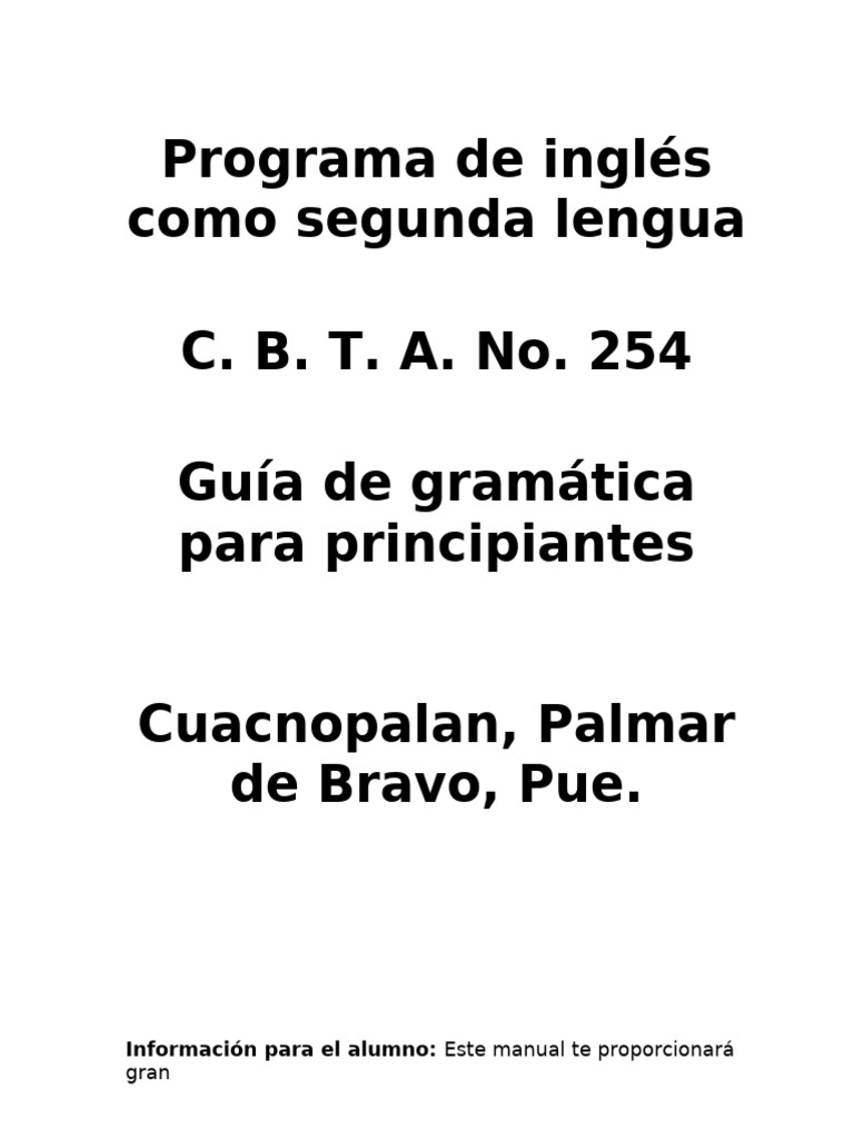 Guía de gramática para aprender inglés | PDF | Plural | Verbo
