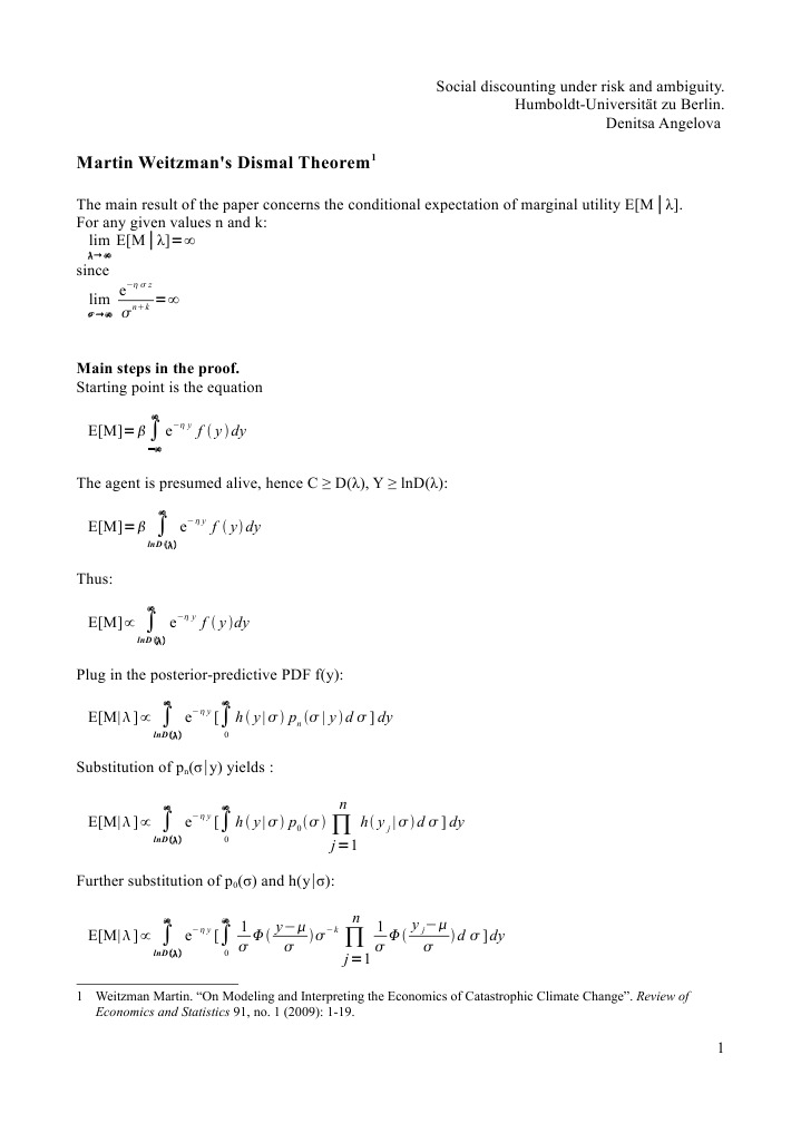 Dismal Theorem Derivation PDF Scientific Theories Applied