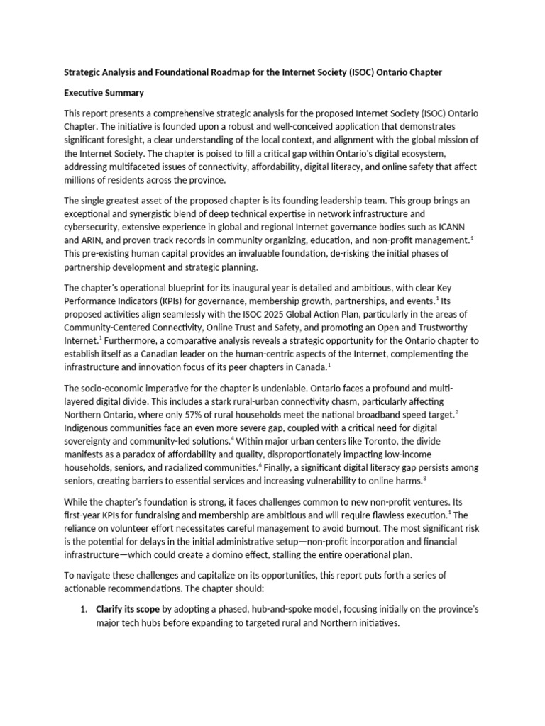 Strategic Analysis and Foundational Roadmap For The Internet Society ...