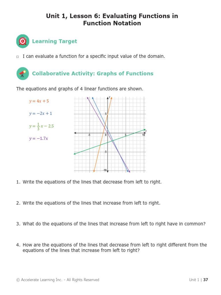 Evaluating Functions and Graphs | PDF | Function (Mathematics ...