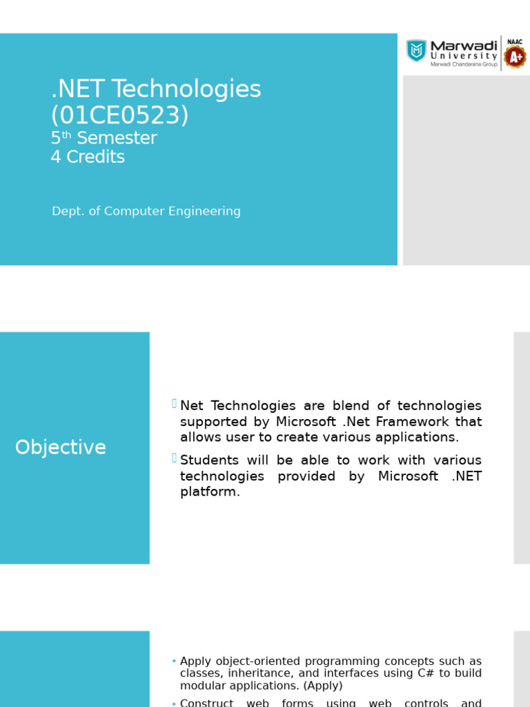 Unit 1 Intro To DOT NET Architecture | PDF | Programming | Constructor ...
