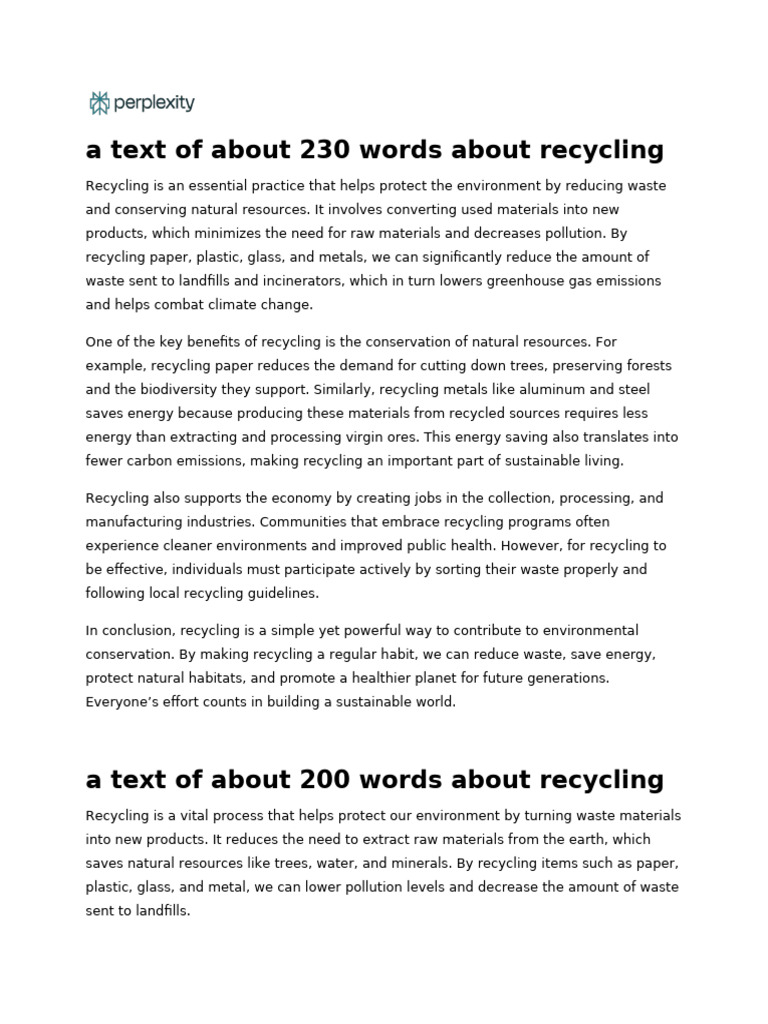 Benefits of Recycling for the Environment | PDF | Recycling | Waste