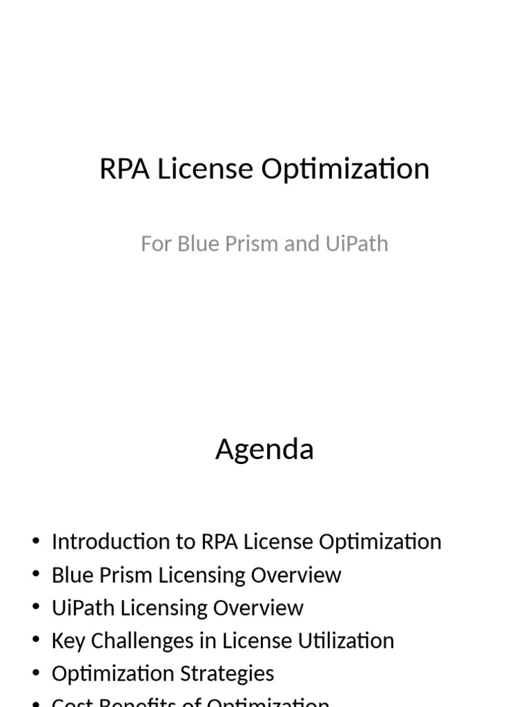 RPA License Optimization Presentation | PDF