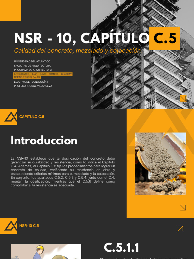 Calidad y Dosificación del Concreto NSR-10 | PDF | Hormigón ...
