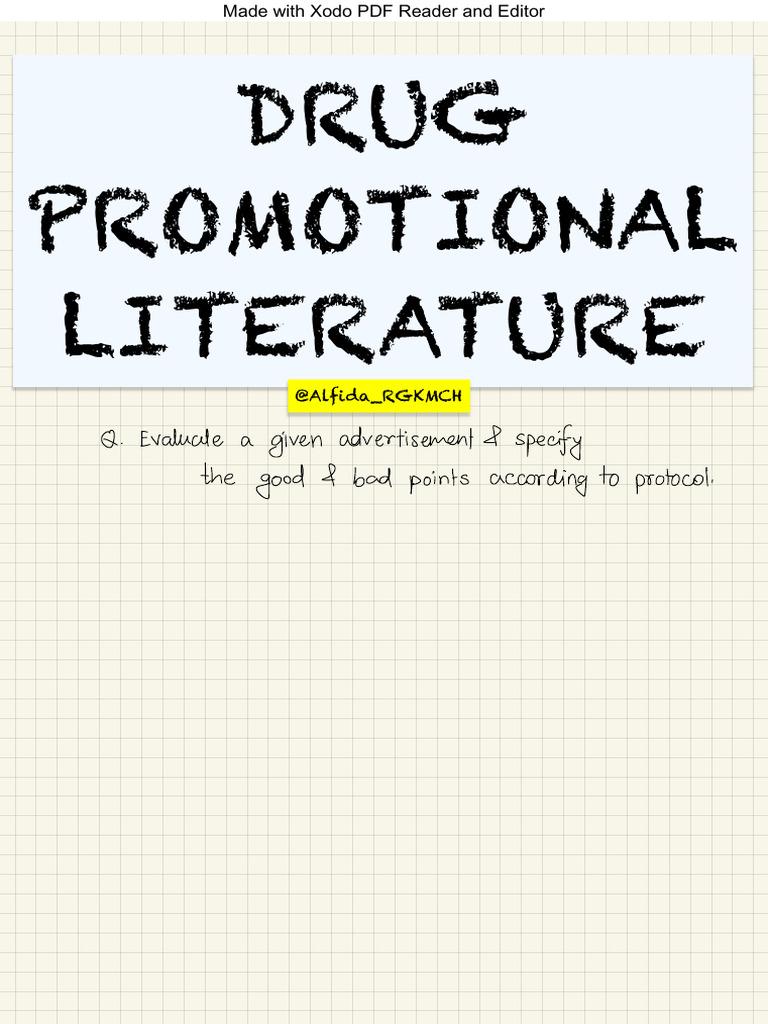 Drug Promotion Literature | PDF