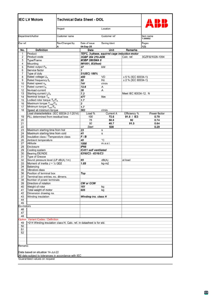ABB Motor | PDF