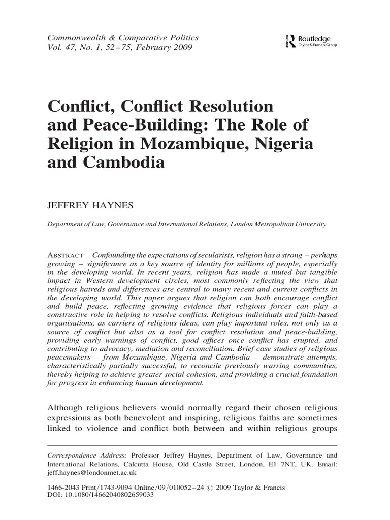 Conflict Conflict Resolution and Peace B | PDF | Democratic Kampuchea ...