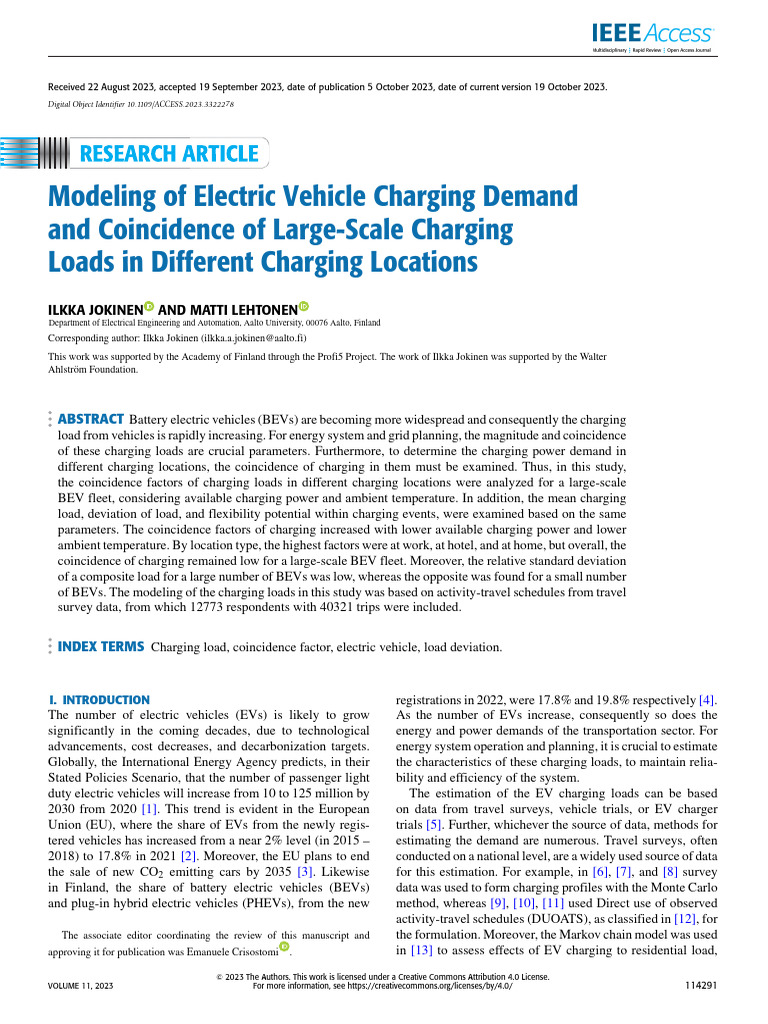 Electric Vehicle Charging Demand Modeling | PDF | Electric Vehicle ...