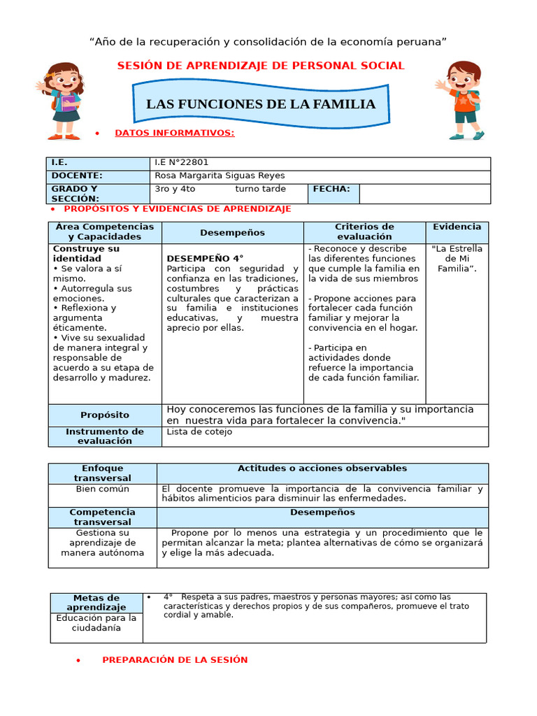 Funciones de la Familia en la Educación | PDF | Evaluación | Aprendizaje