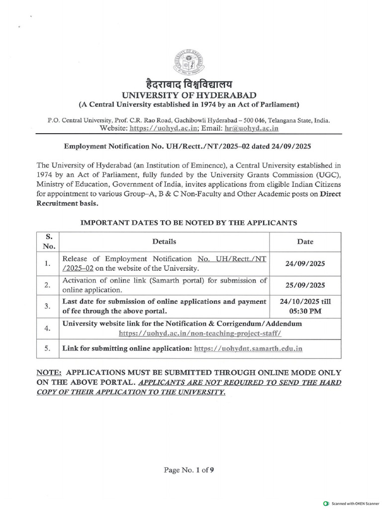 Govt Jobs Employment Notification | PDF