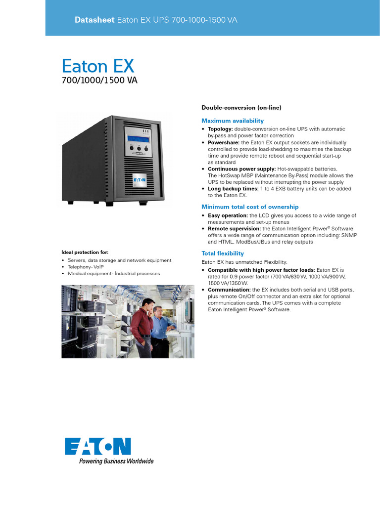 Eaton EX UPS Datasheet Overview | PDF | Usb | Power Supply